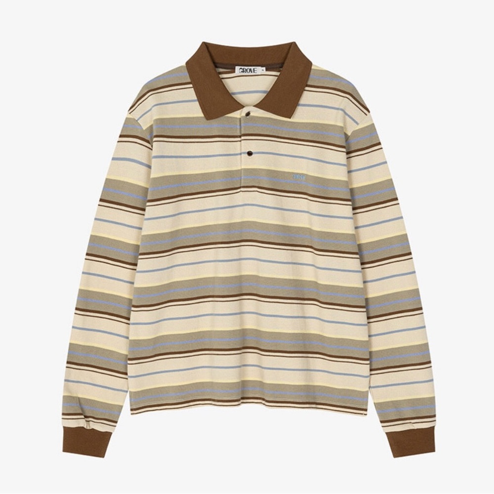 Grove Women’s Carell Stripe Long Sleeve Pique Shirt (One sized)